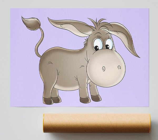 Donkey Short Legs Lilac Poster