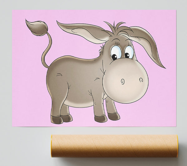 Donkey Short Legs Pink Poster