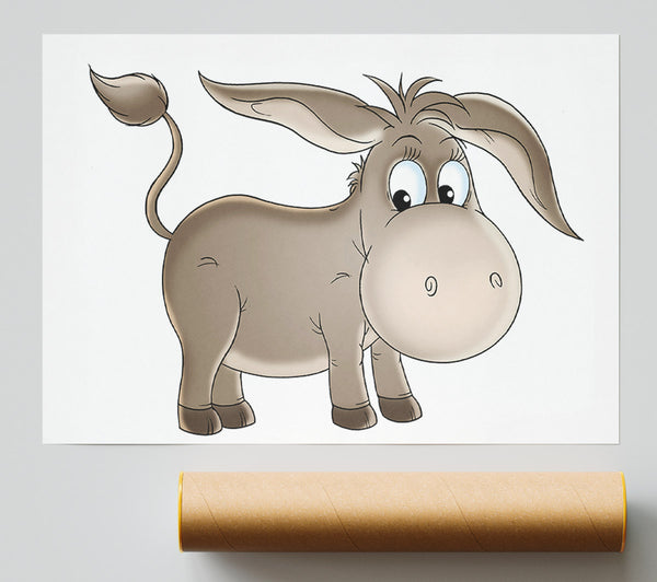 Donkey Short Legs White Giclee Print