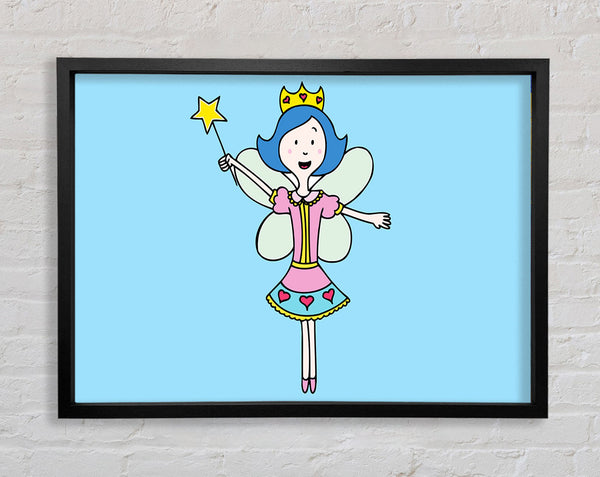 Fairy Princess Baby Blue Framed Print
