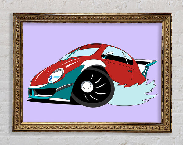 Fast Racecar Lilac Framed Print