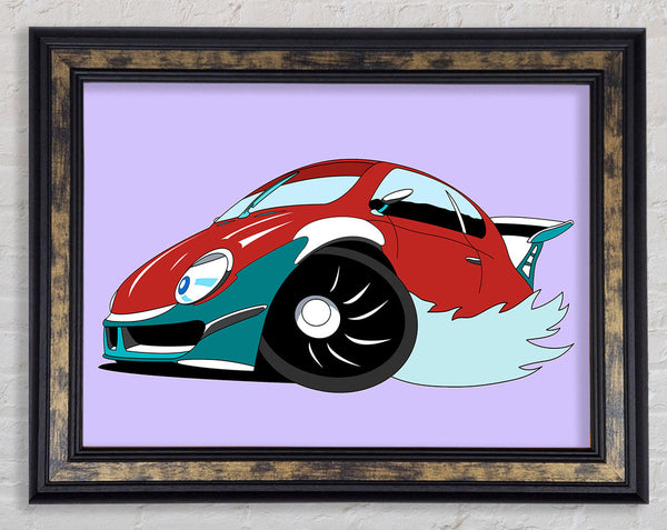 Fast Racecar Lilac Framed Print