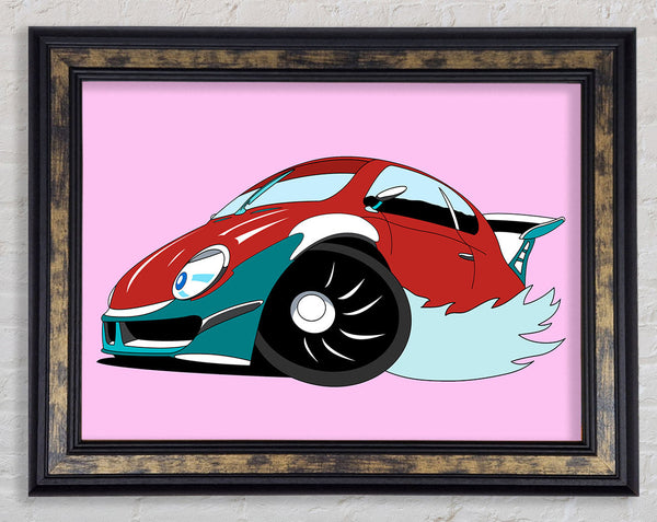 Fast Racecar Pink Framed Print