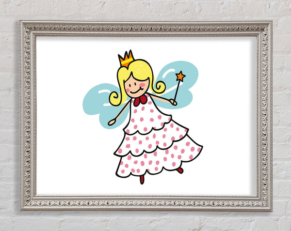 Flying Fairy White Framed Print