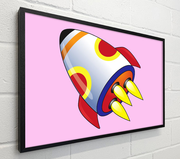 Flying Rocket Ship Pink