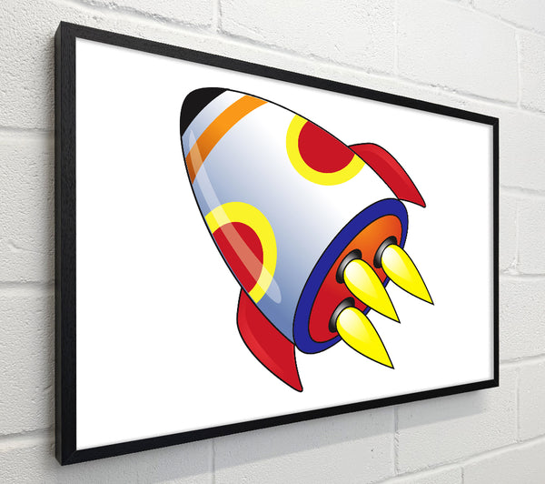 Flying Rocket Ship White