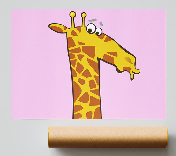 Funny Confused Zebra Pink Print