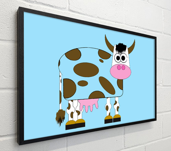 Funny Cow With Hair Baby Blue