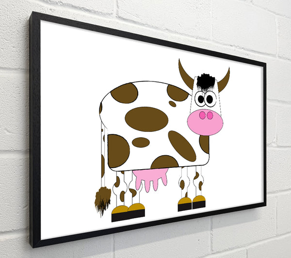 Funny Cow With Hair White