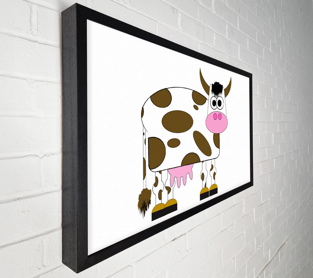  A Canvas Print of Funny Cow With Hair White Canvas Art