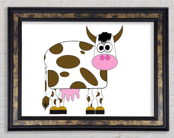 Funny Cow With Hair White