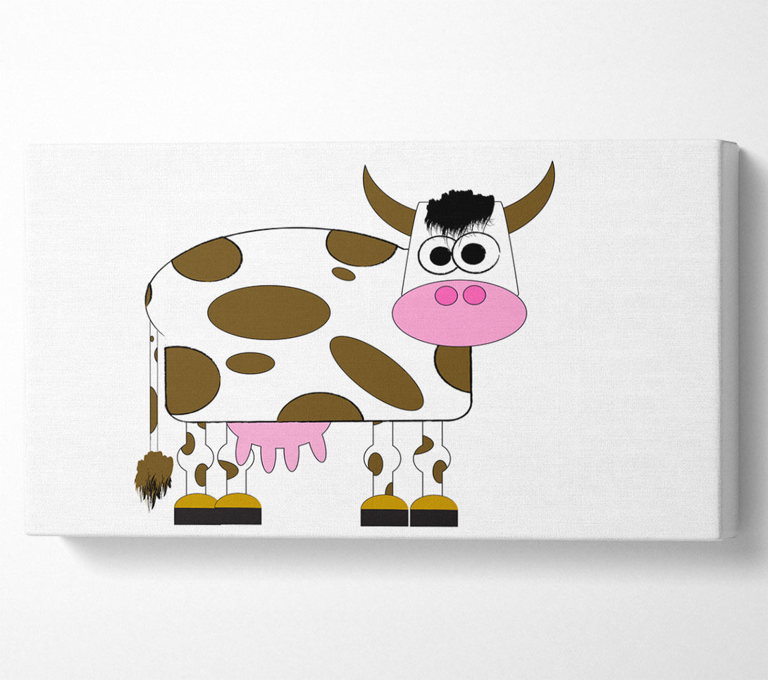  A Canvas Print of Funny Cow With Hair White Canvas Art