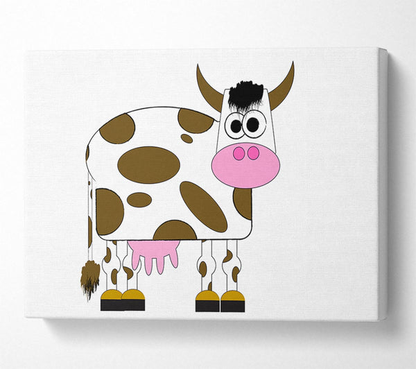  A Canvas Print of Funny Cow With Hair White Canvas Art