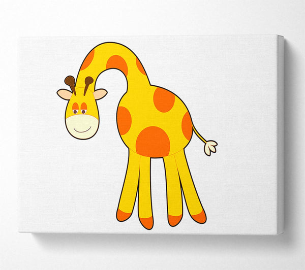  A Canvas Print of Funny Giraffe Looking Down White Canvas Print