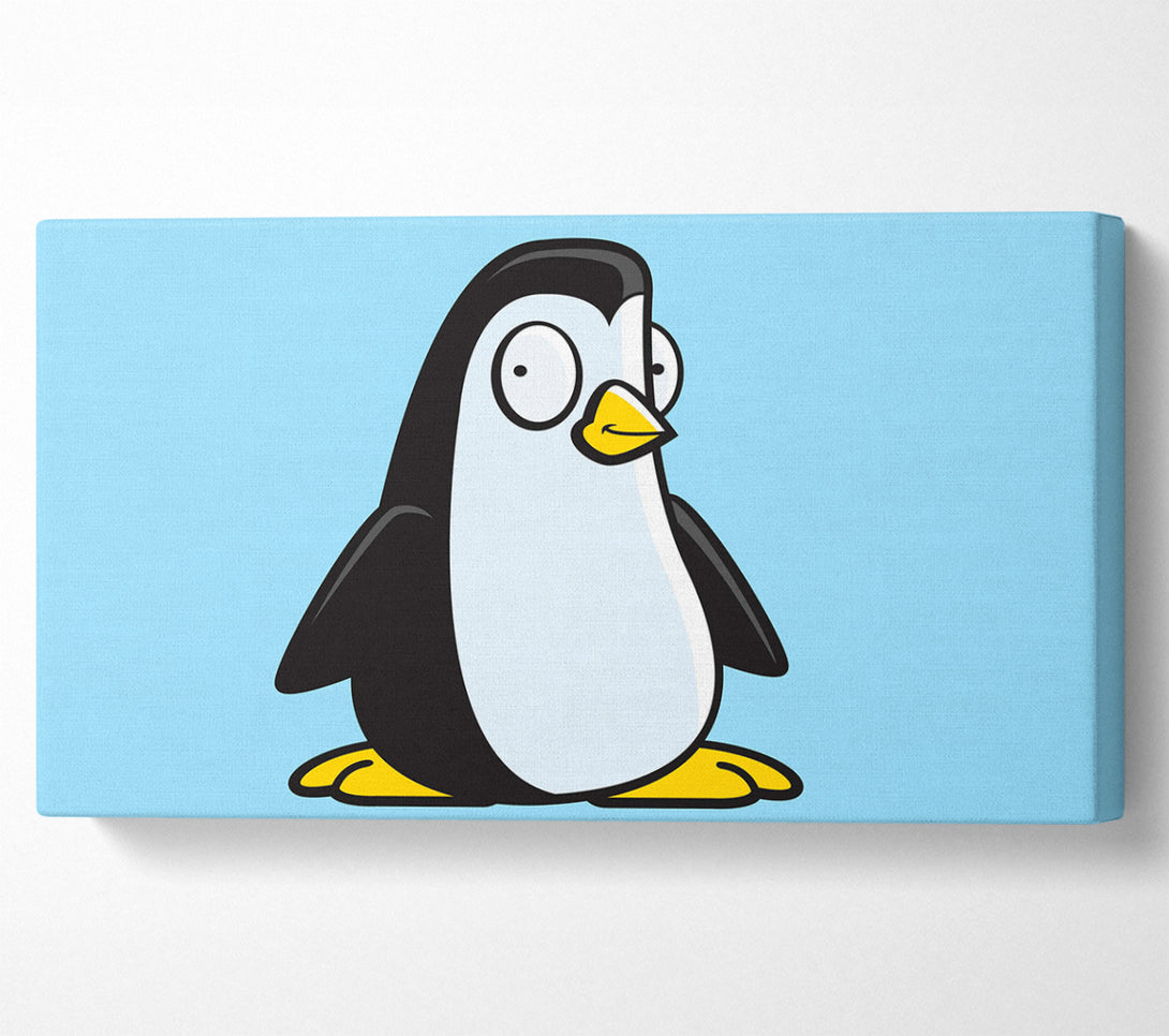  A Canvas Print of Funny Penguin Baby Blue Canvas Print