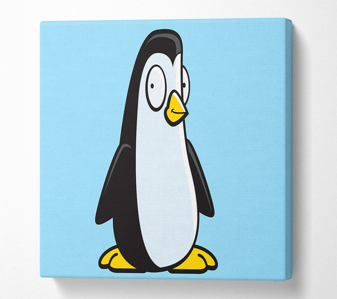  A Canvas Print of Funny Penguin Baby Blue Canvas Print