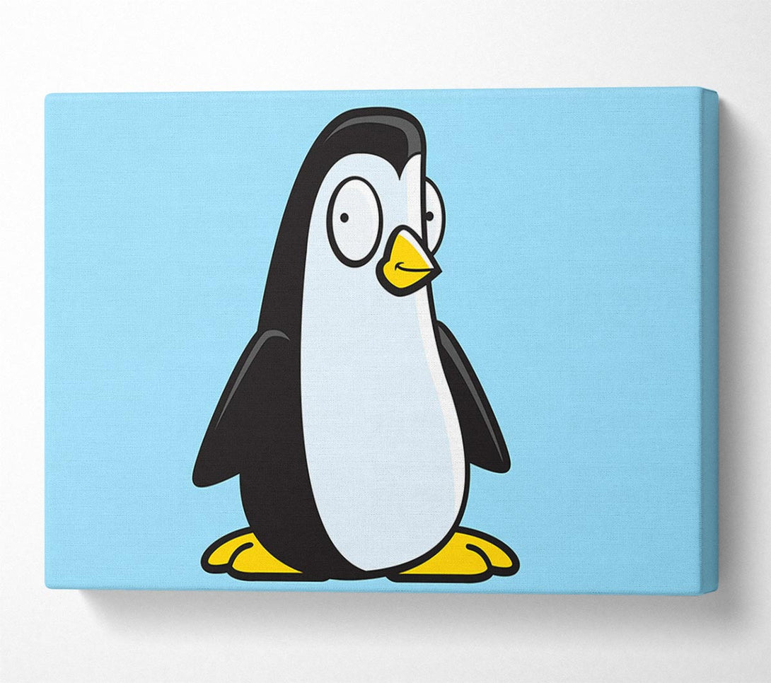  A Canvas Print of Funny Penguin Baby Blue Canvas Print