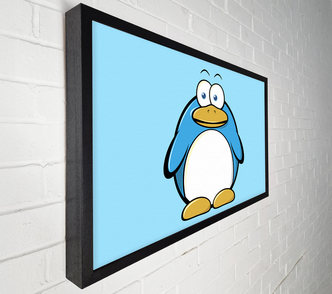  A Canvas Print of Funny Penquin Standing Baby Blue Canvas Wall Art