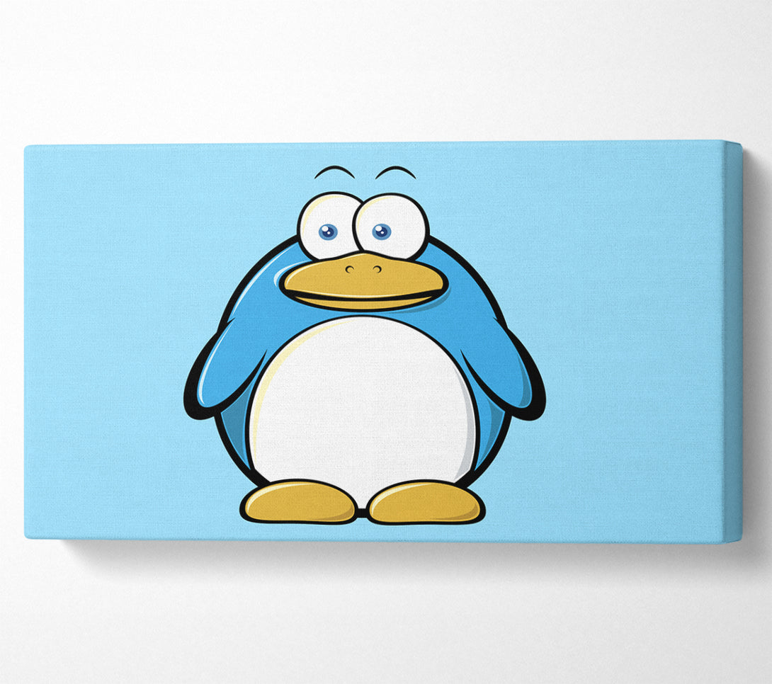  A Canvas Print of Funny Penquin Standing Baby Blue Canvas Wall Art