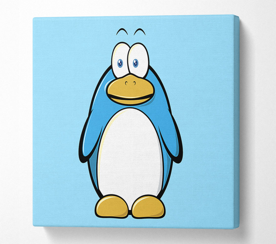  A Canvas Print of Funny Penquin Standing Baby Blue Canvas Wall Art