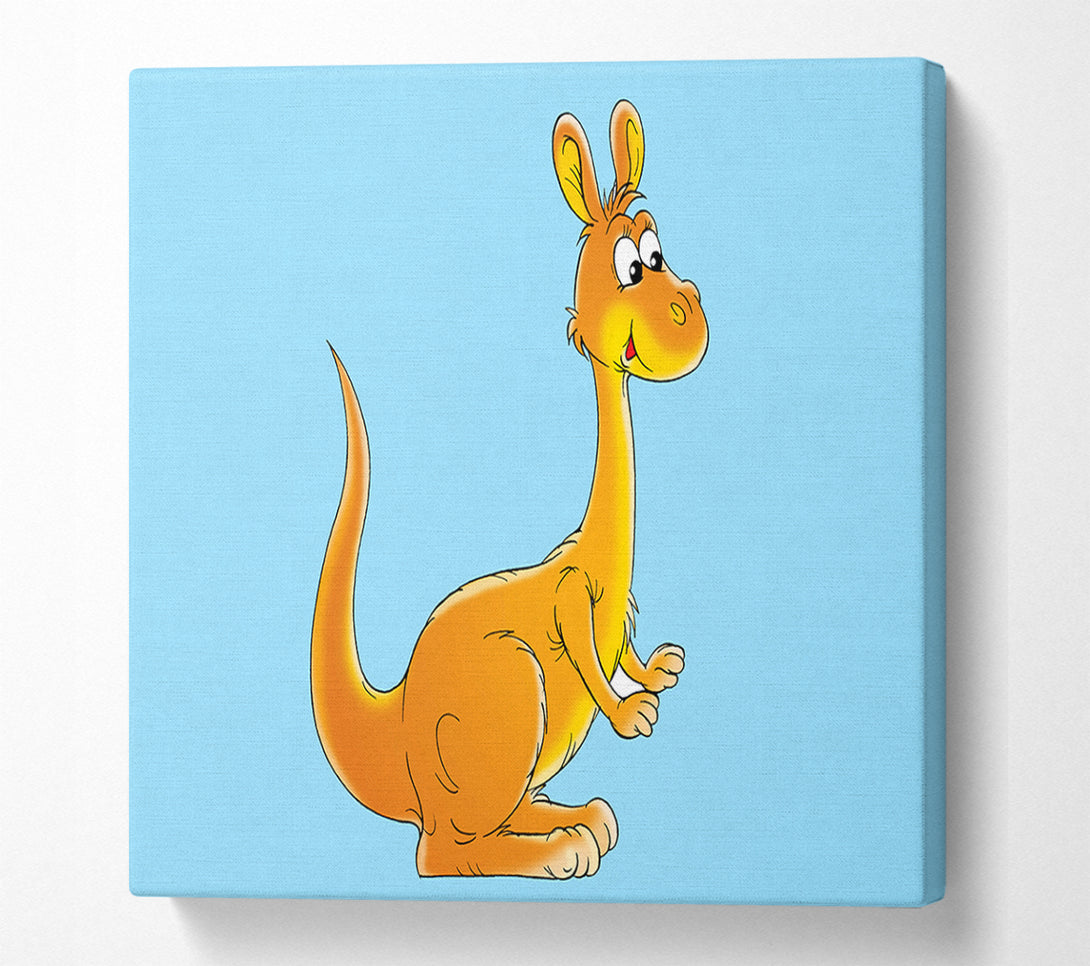  A Canvas Print of Fuzzy Kangeroo Baby Blue Canvas Art