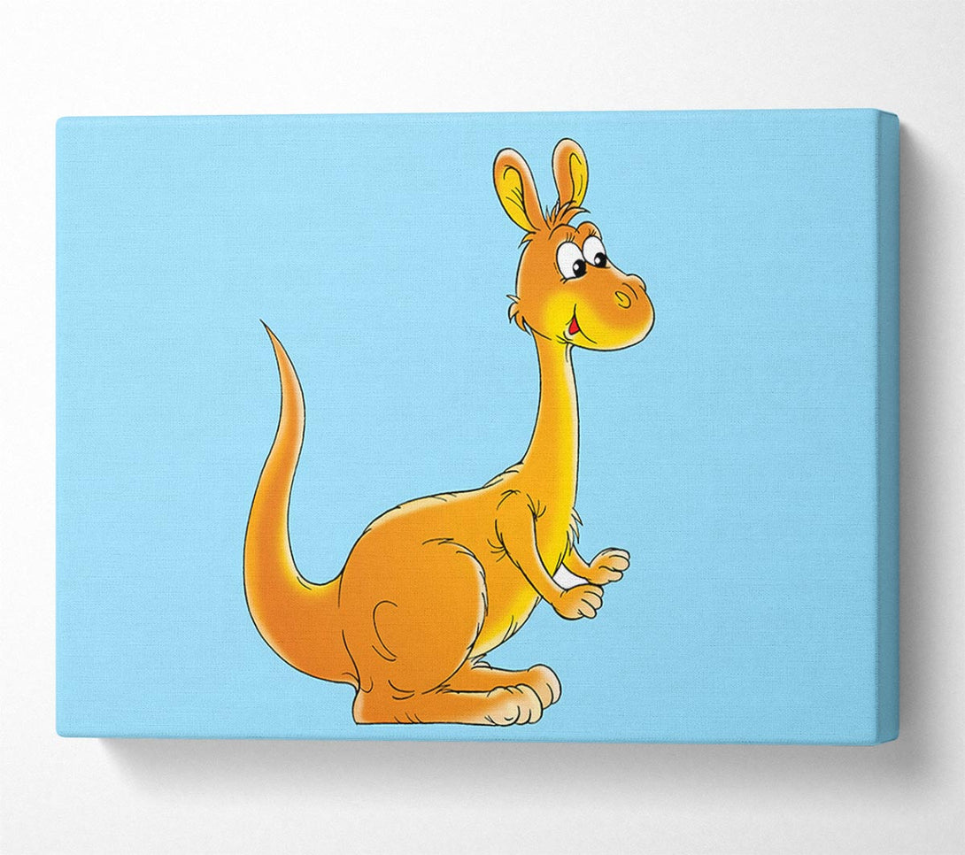  A Canvas Print of Fuzzy Kangeroo Baby Blue Canvas Art