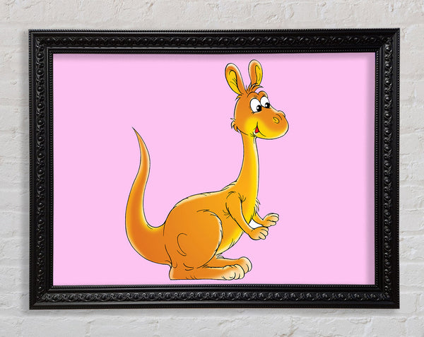 Fuzzy Kangeroo Pink Framed Print