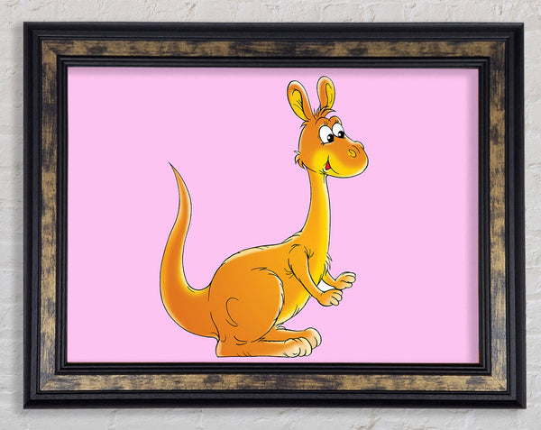 Fuzzy Kangeroo Pink Framed Print