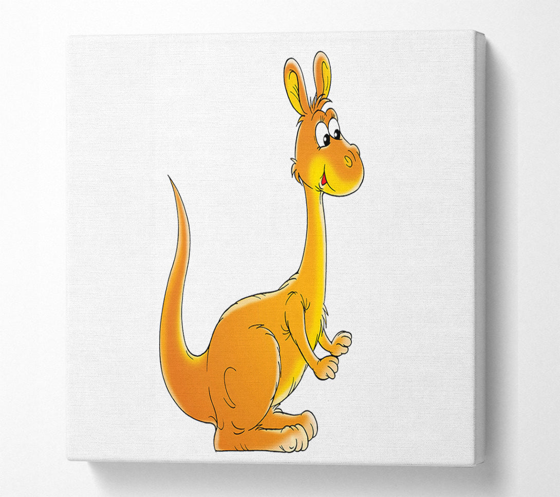  A Canvas Print of Fuzzy Kangeroo White Canvas Wall Art
