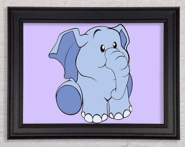 Happy Baby Elephant Lilac Framed Print