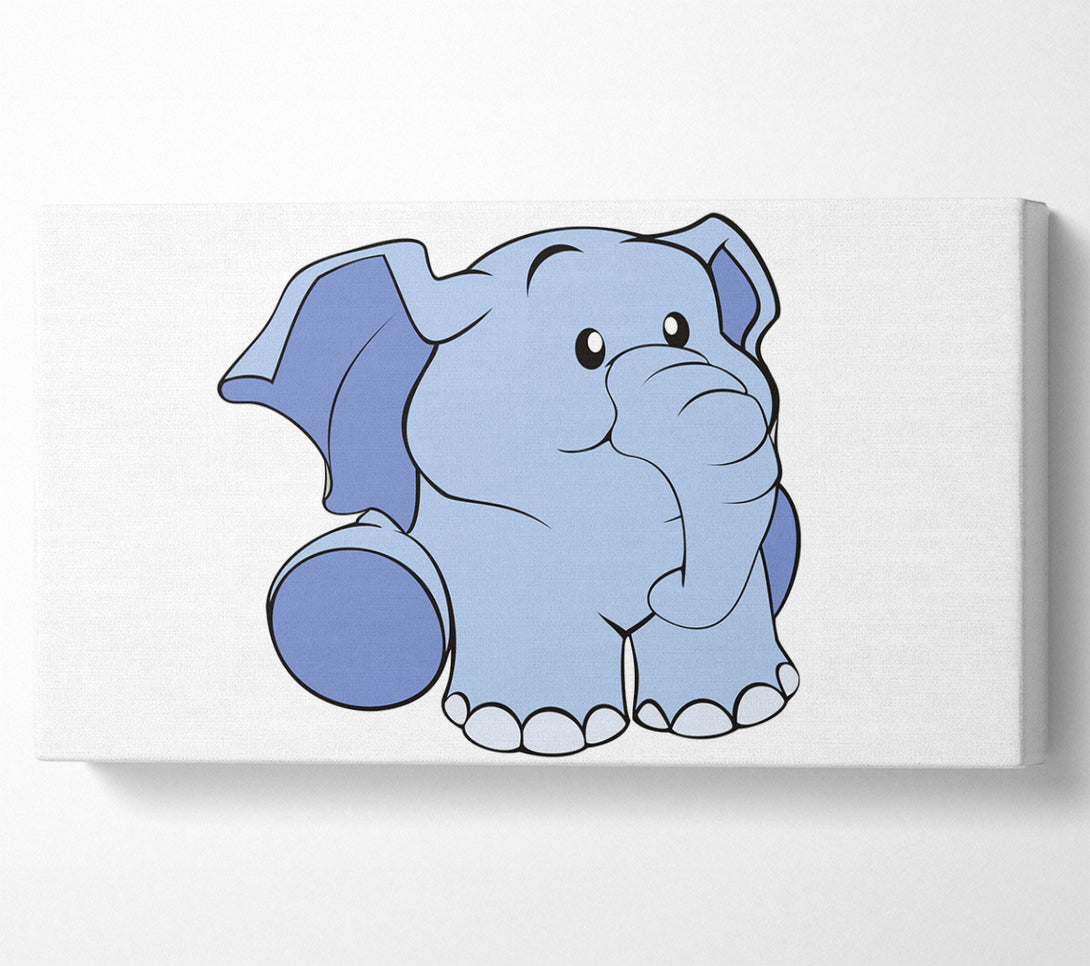  A Canvas Print of Happy Baby Elephant White Canvas Art