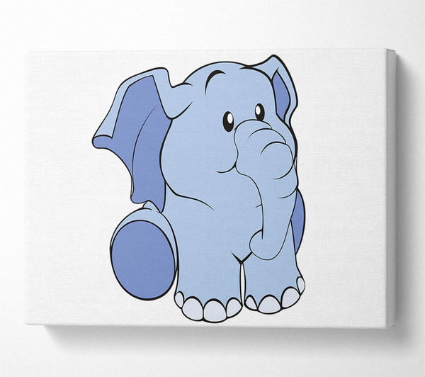  A Canvas Print of Happy Baby Elephant White Canvas Art