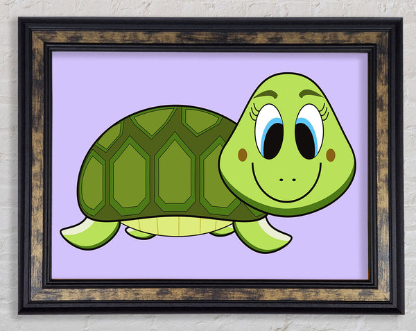 Happy Turtle Lilac Framed Print