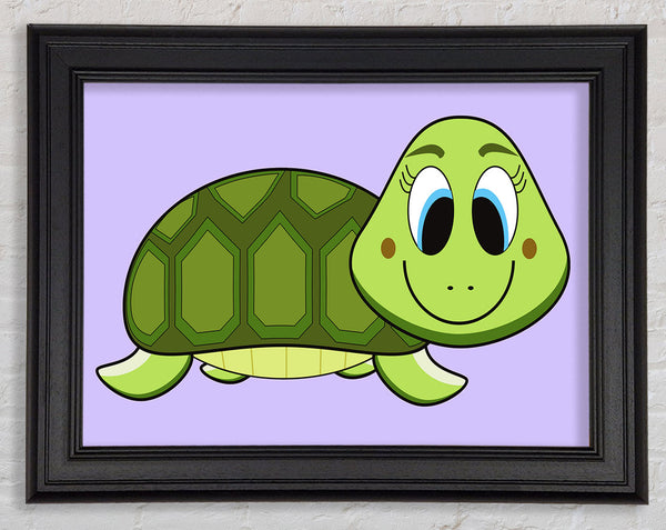 Happy Turtle Lilac Framed Print