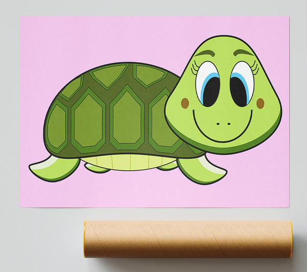 Happy Turtle Pink Giclee Print
