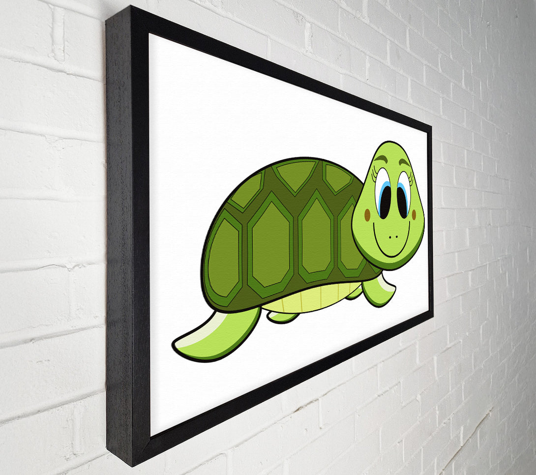  A Canvas Print of Happy Turtle White Canvas Print