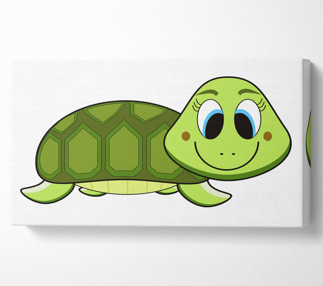  A Canvas Print of Happy Turtle White Canvas Print