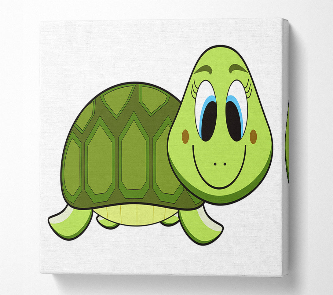  A Canvas Print of Happy Turtle White Canvas Print