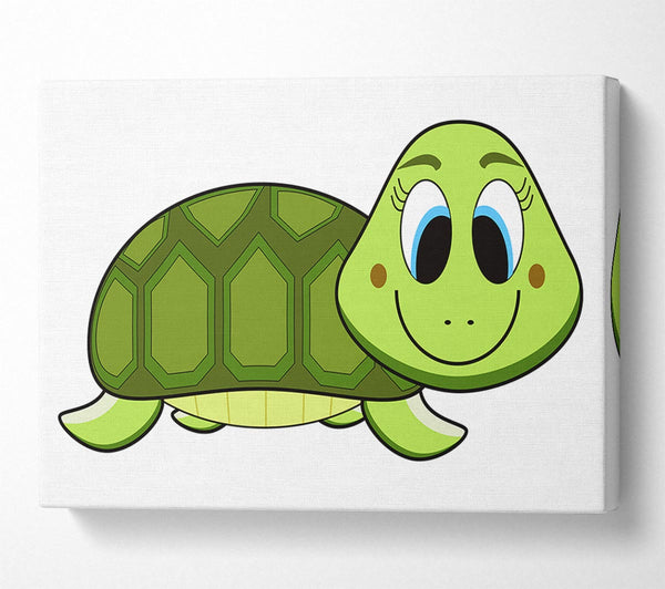  A Canvas Print of Happy Turtle White Canvas Print