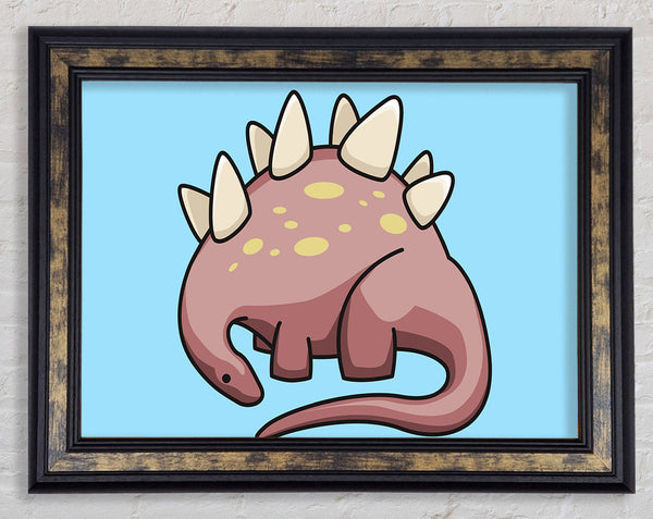 Herbivore Dinosaur Baby Blue Framed Print