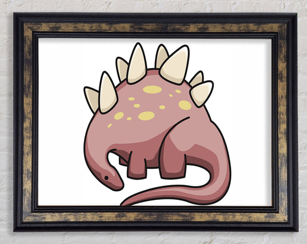 Herbivore Dinosaur White Framed Print