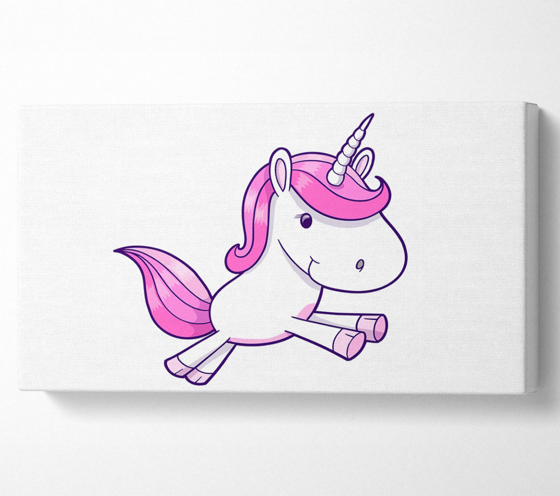  A Canvas Print of Leaping Unicorn White Canvas Wall Art