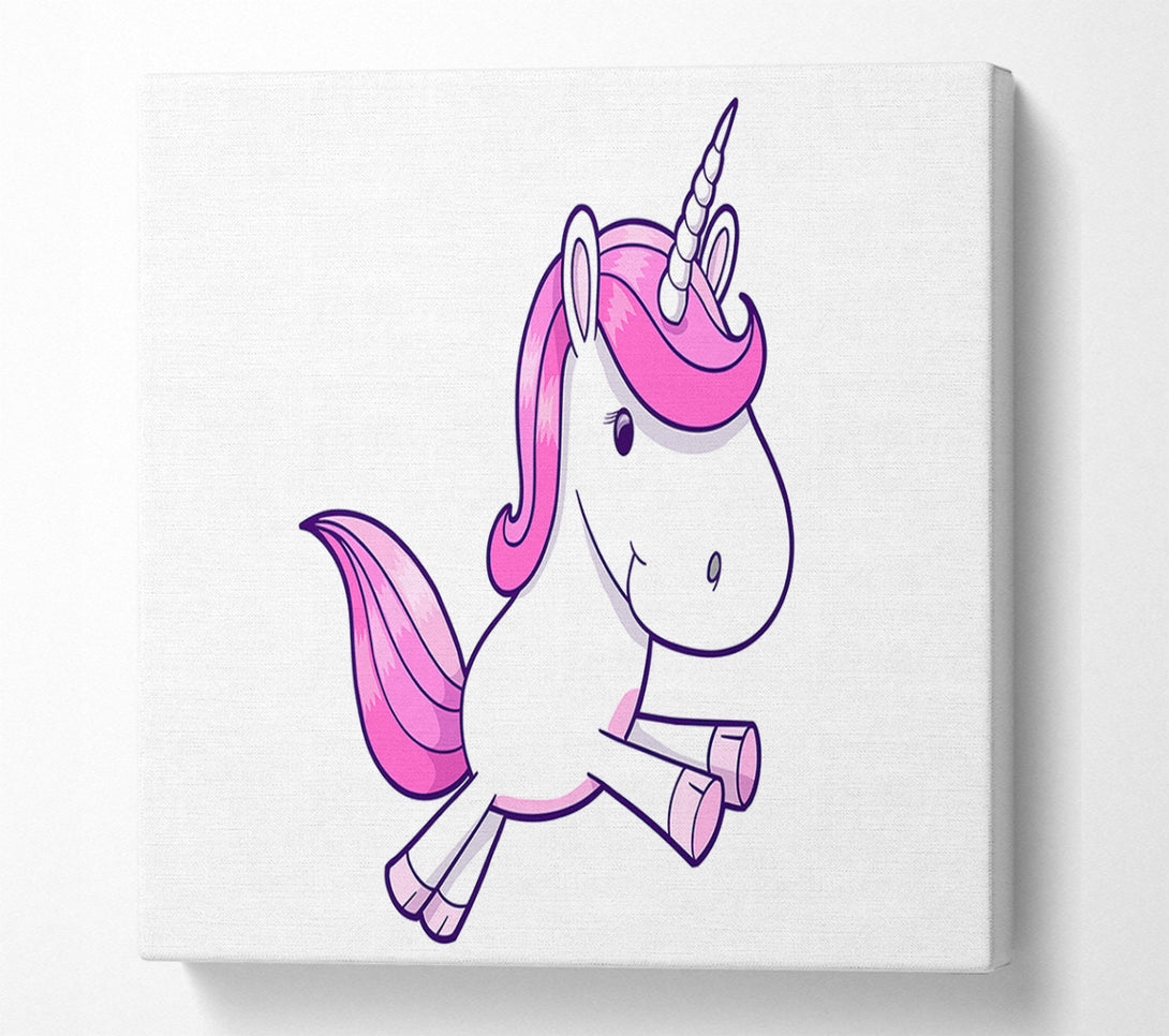  A Canvas Print of Leaping Unicorn White Canvas Wall Art