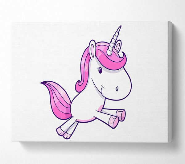  A Canvas Print of Leaping Unicorn White Canvas Wall Art