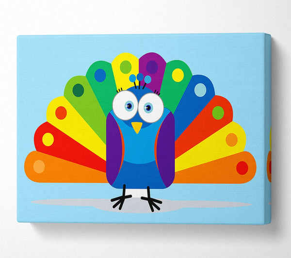  A Canvas Print of Little Peacock Baby Blue Canvas Print