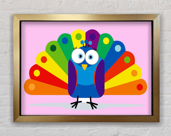 Little Peacock Pink Framed Print