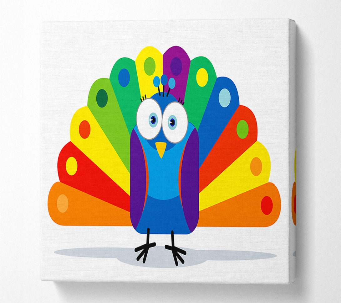 A Canvas Print of Little Peacock White Canvas Art