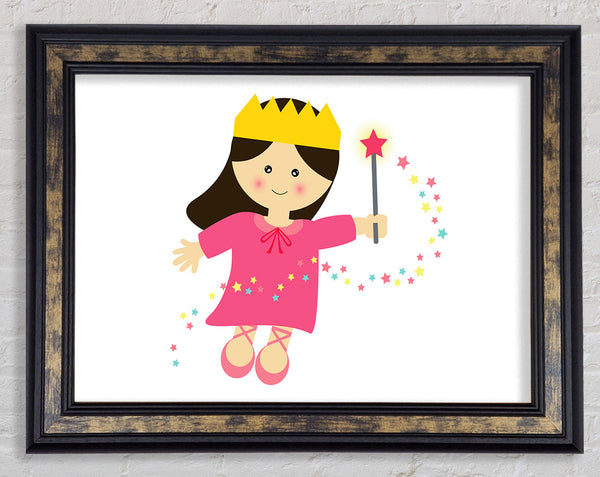 Magical Princess White Framed Print