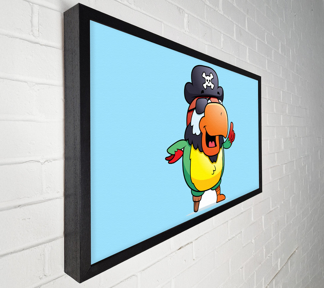  A Canvas Print of Pirate Parrot Eyepatch Baby Blue Canvas Print
