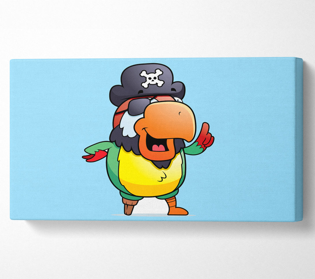  A Canvas Print of Pirate Parrot Eyepatch Baby Blue Canvas Print